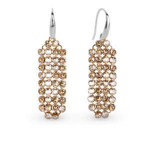 Сережки зі срібла 925 проби з Зототистими Цитринами Swarovski (KW1MESH3GS1), Цитрин, Swarovski