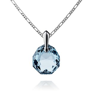 Кулон с цепочкой с серебра 925 пробы с Аквамарином Swarovski (NS643616AQ), Аквамарин, Swarovski