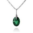 925 Sterling Silver Pendant with Chain with Emerald crystal of Swarovski (NS643816EM)