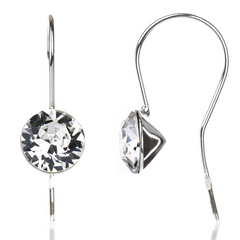 Silver earrings. Swarovski Crystal. Article 62612-C, Crystal, Swarovski