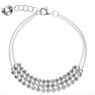 Браслет из серебра 925 пробы с кристаллами Swarovski (B3MESH925C), Фианит, Swarovski