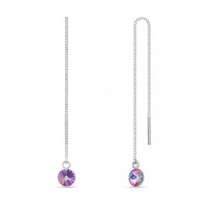 Серьги из серебра 925 пробы с Нежным Аметистом Swarovski (KWK1122SS29VL), Аметист, Swarovski