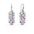 925 Sterling Silver Earrings with Aurora Borealis Crystals of Swarovski (KWMESH2AB)