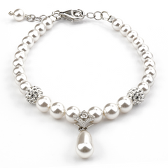 Silver bracelet. Swarovski pearls. Article 23618-W, Pearl, Swarovski