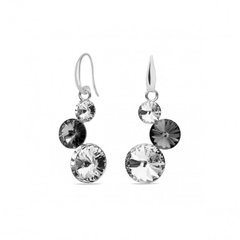 925 Sterling Silver Earrings with Crystals of Swarovski (KW11223CSN), Silver Night, Crystal, Swarovski