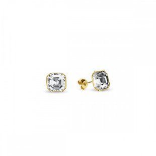 Серьги гвоздики с серебра 925 пробы с Фианитами Swarovski (KG44806C), Фианит, Swarovski
