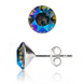 Сережки гвоздики. Black Diamond Shimmer. Артикул 61624-BDSh, Олександрит, Swarovski