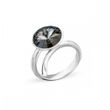 925 Sterling Silver Ring with Silver Night of Swarovski (P1122SS47SN), Silver Night, Swarovski, Adjustable
