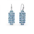 925 Sterling Silver Earrings with Aquamarine Crystals of Swarovski (KWMESH2AQ)