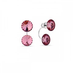 925 Sterling Silver Earrings with Antique Pink Crystals of Swarovski (KF1122SS47AP), Light Rose, Swarovski
