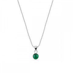 925 Sterling Silver Pendant with Chain with Emerald of Swarovski (N1122SS29EM), Emerald, Swarovski