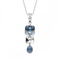 925 Sterling Silver Pendant with Chain with Denim Blue Crystals of Swarovski (NL32013DBCDB), Sapphire, Crystal, Swarovski