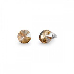 Сережки гвоздики зі срібла 925 проби з Зототистими Цитринами Swarovski (K1122SS39GS), Цитрин, Swarovski