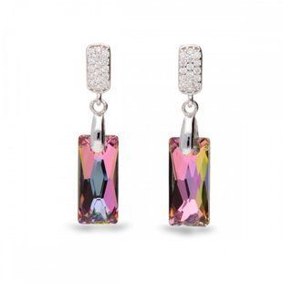 Серьги из серебра 925 пробы с Нежными Аметистами Swarovski (KC646513VL), Аметист, Swarovski