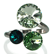 925 Sterling Silver Ring with Emeralds of Swarovski (P11223EM)