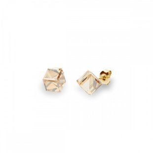 Серьги гвоздики с серебра 925 пробы с Зототистыми Цитринами Swarovski (KG48416GS), Цитрин, Swarovski