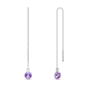 Серьги из серебра 925 пробы с Аметистом Swarovski (KWK1122SS29V), Аметист, Swarovski