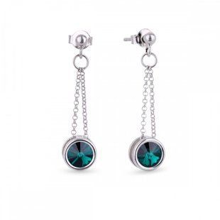Сережки зі срібла 925 проби з Смарагдами Swarovski (KWR1122SS29EM), Смарагд, Swarovski