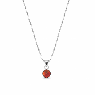 925 Sterling Silver Pendant with Chain with Smoked Topaz Crystal of Swarovski (N1122SS29ST), Golden Shadow, Swarovski