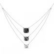 Колье с серебра 925 пробы с Фианитами и Ониксом Swarovski (NK3ROLO4480JSNC), Александрит, Оникс, Фианит, Swarovski