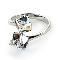 925 Sterling Silver Ring with Crystals of Swarovski (P48416PC), Crystal, Swarovski, Adjustable