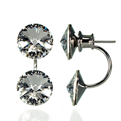 Silver earrings. Swarovski Crystal. Article 21463-C, Crystal, Swarovski