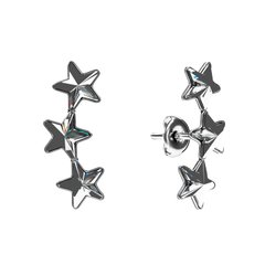 Silver earrings. Swarovski Crystal. Article 21962-C, Crystal