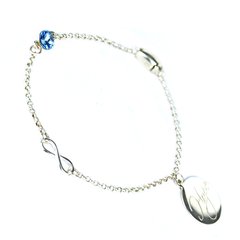Silver bracelet. Swarovski sapphire. Article 6469-LS, Sapphire, Swarovski