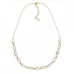 925 Sterling Silver Necklace with White Pearl Crystals of Swarovski (NG5843W), Pearl, Swarovski