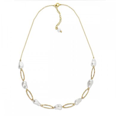 925 Sterling Silver Necklace with White Pearl Crystals of Swarovski (NG5843W), Pearl, Swarovski