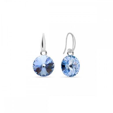 925 Sterling Silver Earrings with Light Sapphire Crystals of Swarovski (KW112212LS), Sapphire, Swarovski