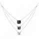 Колье с серебра 925 пробы с Фианитами и Ониксом Swarovski (NK3ROLO4480JSNC)