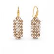 925 Sterling Silver Earrings with Golden Shadow Crystals of Swarovski (KWMESH2GS)