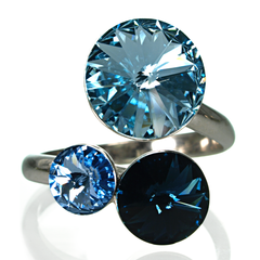 Silver ring. The Swarovski Montana sapphire. Article 25620-M, Aquamarine, Swarovski, Adjustable