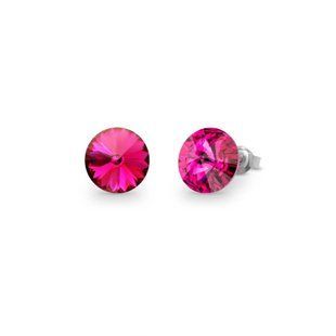 Сережки гвоздики зі срібла 925 проби з Фуксія Шпінель Swarovski (K1122SS39F), Шпінель, Swarovski