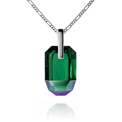 925 Sterling Silver Pendant with Chain with Emerald Crystal of Swarovski (NS650822EMSG), Emerald, Swarovski
