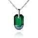 925 Sterling Silver Pendant with Chain with Emerald Crystal of Swarovski (NS650822EMSG), Emerald, Swarovski