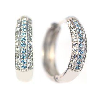 Серьги с английским замком. Aquamarine. Артикул 6864-CAQ, Аквамарин, Swarovski