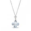 925 Sterling Silver Pendant with Chain with Blue Shade Crystal of Swarovski (NC686718BLS)