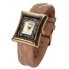 Позолоченные женские наручные часы. Фианит Swarovski. Артикул 21068-LP, Фианит, Swarovski