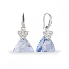 925 Sterling Silver Earrings with Blue Shade Crystals of Swarovski (KW6628BLS), Sapphire, Swarovski