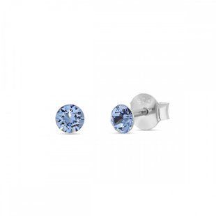Серьги гвоздики с серебра 925 пробы с Светлыми Сапфирами Swarovski (K1088PP31LS), Сапфир, Swarovski