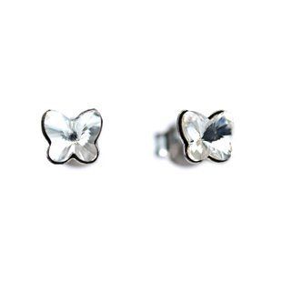 Серьги гвоздики из серебра 925 пробы с Фианитами Swarovski (K47485C), Фианит, Swarovski