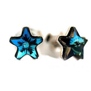 Серьги гвоздики. Bermuda Blue. Артикул 2862-BB, Танзанит, Swarovski