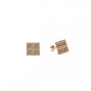 Сережки гвоздики зі срібла 925 проби з Зототистими Цитринами Swarovski (KGFM6GS), Цитрин, Swarovski