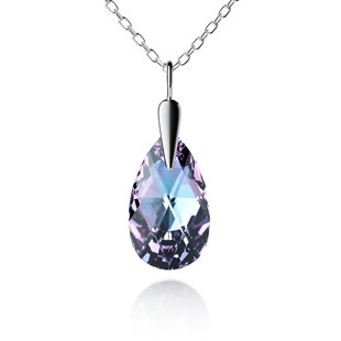 Кулон с цепочкой с серебра 925 пробы с Светлым Аметистом Swarovski (64617-VL), Аметист, Swarovski