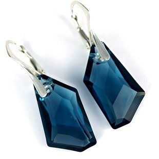 Серьги из серебра 925 пробы с Сапфирами Swarovski (4319903771), Сапфир, Swarovski