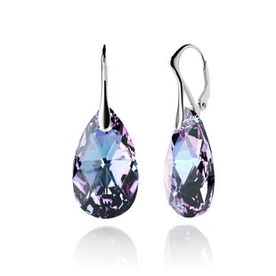 Серьги с серебра 925 пробы с Светлыми Аметистами Swarovski (64618-VL), Аметист, Swarovski