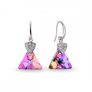 Сережки зі срібла 925 проби з Світлими Аметистами Swarovski (KW6628VL), Аметист, Swarovski