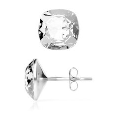 Silver stud earrings. Swarovski Crystal. Article 61166-C, Crystal, Swarovski